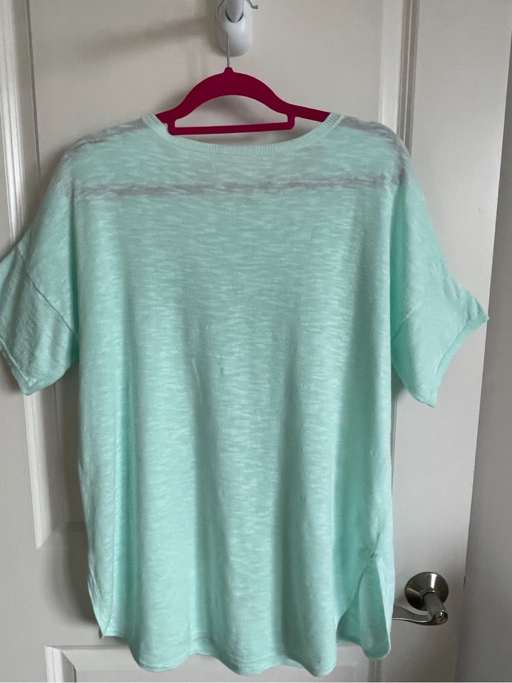 Eileen Fisher Organic Linen Cotton Mint Green S/S Oversized Tunic Top - Picture 7 of 8